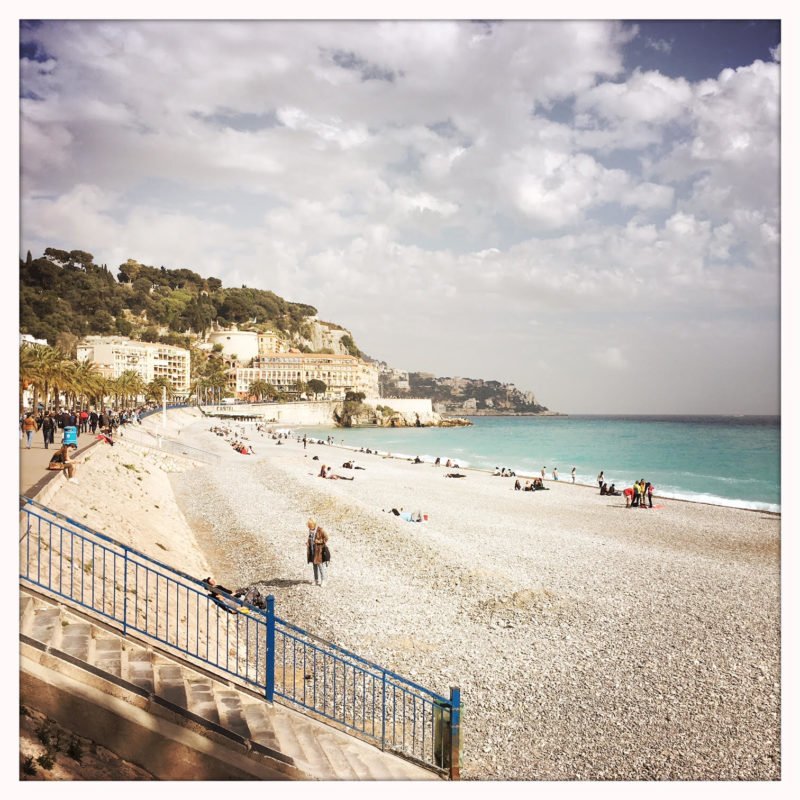 The Promenade des Anglais in Nice, France, the afternoon we arrived in April.