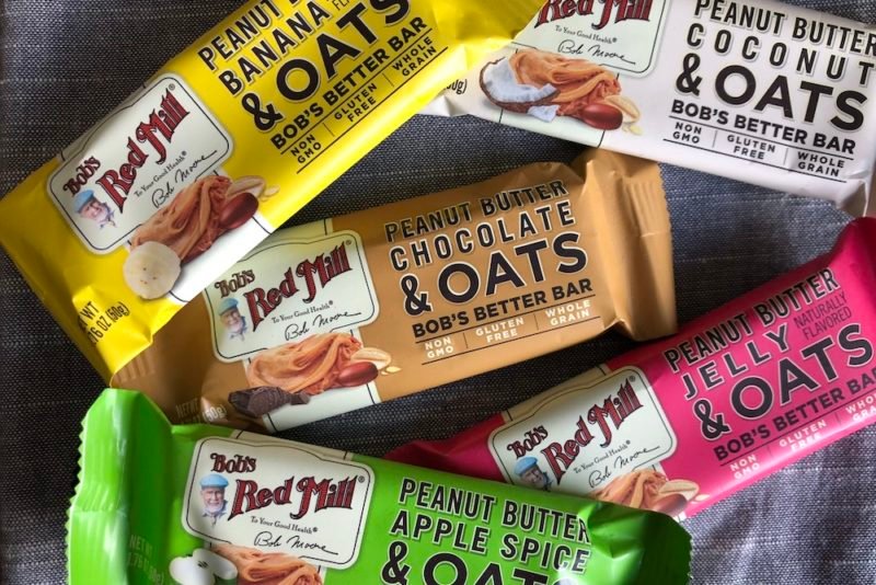 Bobs Better Bars: Photo of the five flavors of Bob's Better Bars